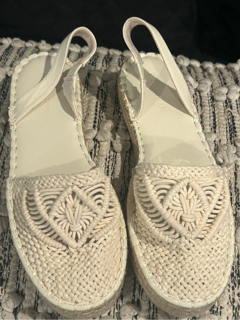 Primark Cream Macramé Slingback Espadrille Sandals